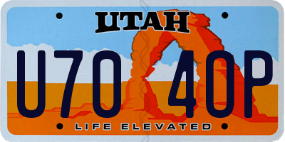 UT license plate U704OP