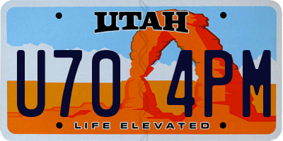 UT license plate U704PM