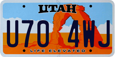 UT license plate U704WJ