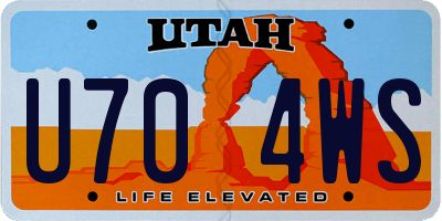 UT license plate U704WS