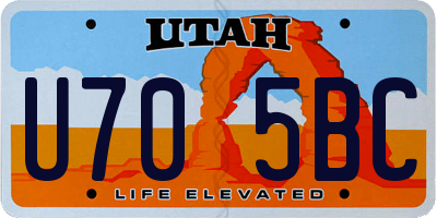 UT license plate U705BC