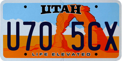 UT license plate U705CX