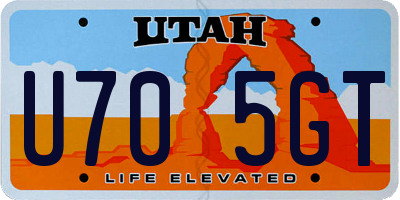 UT license plate U705GT