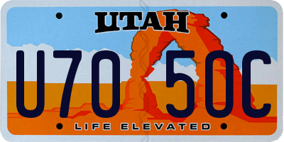 UT license plate U705OC