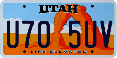 UT license plate U705UV