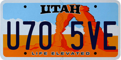 UT license plate U705VE