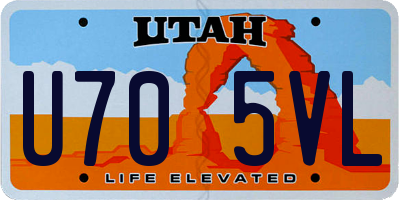 UT license plate U705VL