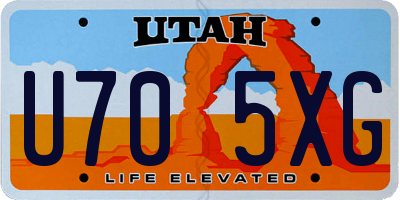UT license plate U705XG