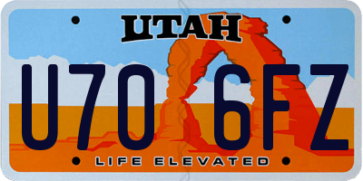 UT license plate U706FZ