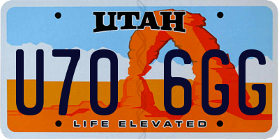 UT license plate U706GG