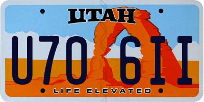 UT license plate U706II