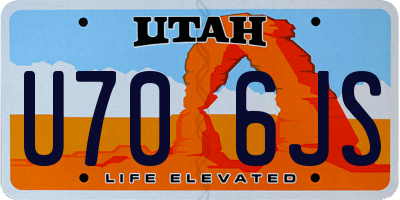 UT license plate U706JS