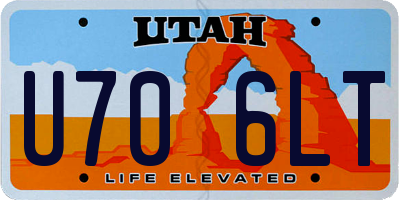 UT license plate U706LT