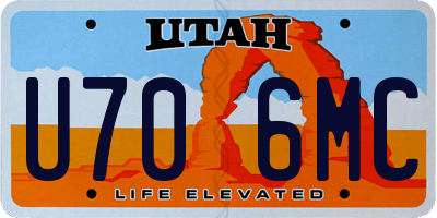 UT license plate U706MC