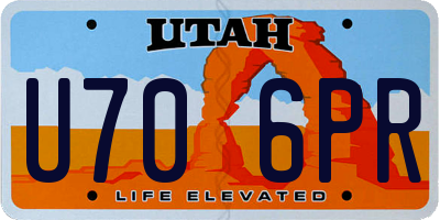 UT license plate U706PR