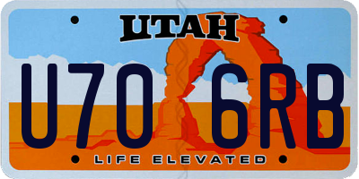 UT license plate U706RB
