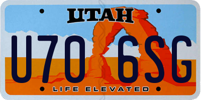 UT license plate U706SG