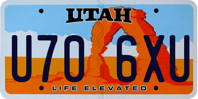 UT license plate U706XU