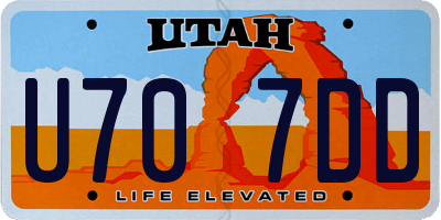 UT license plate U707DD