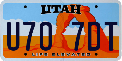 UT license plate U707DT