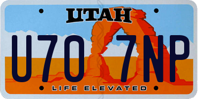 UT license plate U707NP