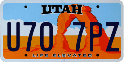 UT license plate U707PZ
