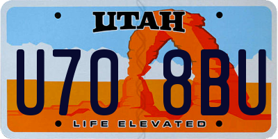 UT license plate U708BU