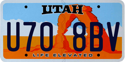 UT license plate U708BV
