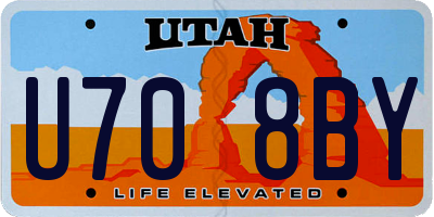 UT license plate U708BY