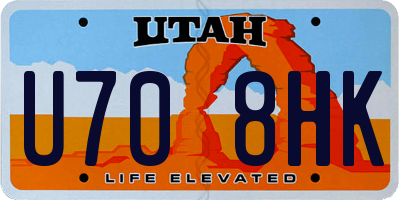 UT license plate U708HK