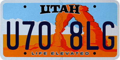 UT license plate U708LG