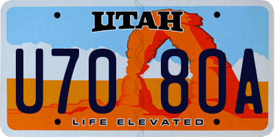 UT license plate U708OA