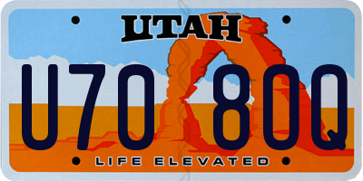 UT license plate U708OQ