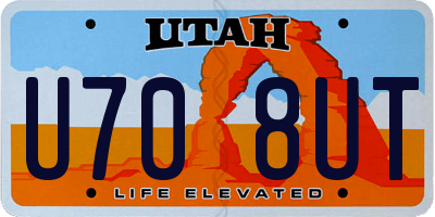 UT license plate U708UT