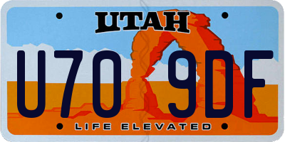 UT license plate U709DF
