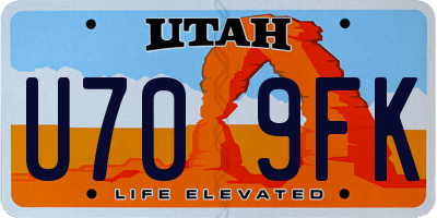UT license plate U709FK