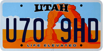 UT license plate U709HD