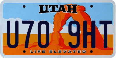 UT license plate U709HT