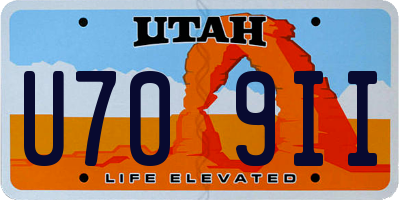 UT license plate U709II