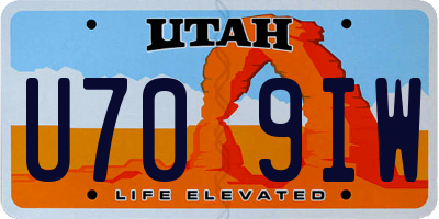 UT license plate U709IW
