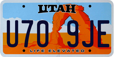UT license plate U709JE