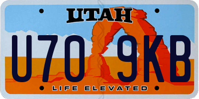UT license plate U709KB