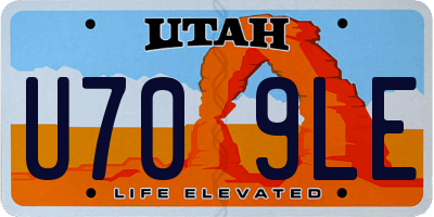 UT license plate U709LE