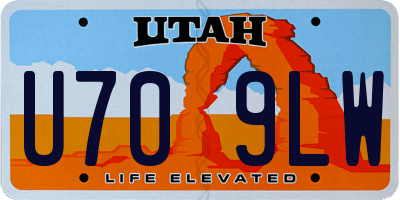 UT license plate U709LW