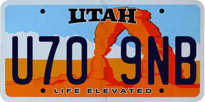 UT license plate U709NB