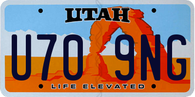 UT license plate U709NG