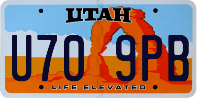 UT license plate U709PB