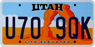 UT license plate U709QK