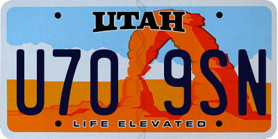 UT license plate U709SN