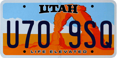 UT license plate U709SQ